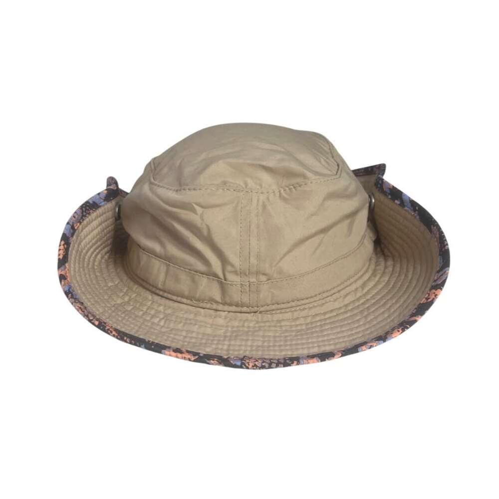 Mission Boonie Hat Snap Brim Drawstring Beige Camo Trim Outdoor Sun Protection - Picture 4 of 6